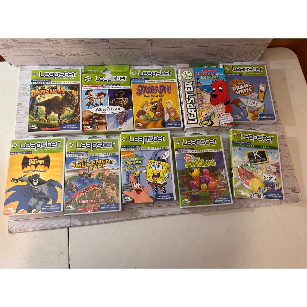 LeapFrog Leapster Learning Game Lot 10 Batman SpongeBob Toy Story Scooby-Doo